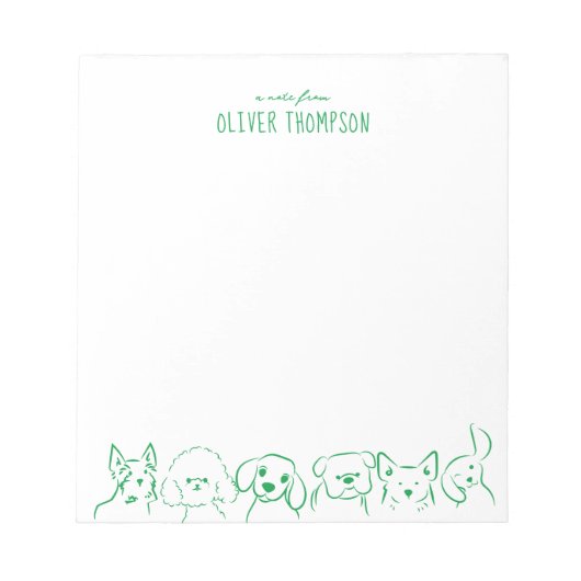 Bloc-notes de croquis d'animal de chien mignon ver (Devant)