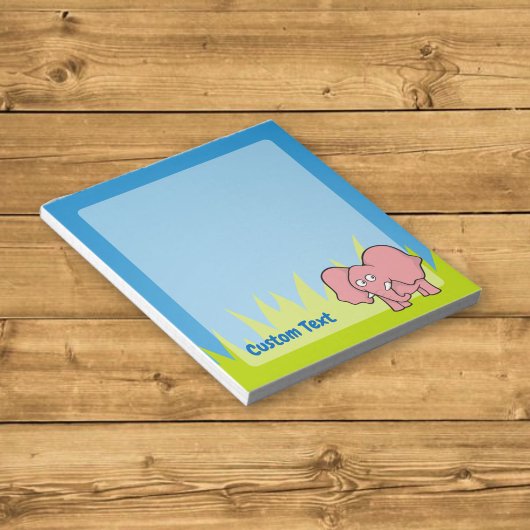 Bloc-notes de dessin animé d'éléphant rose