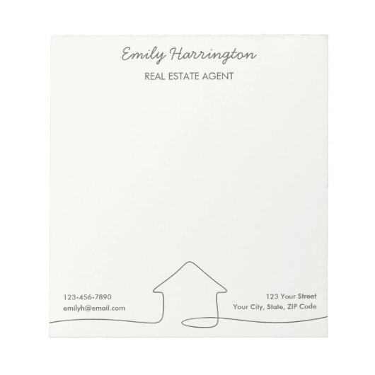 Bloc-notes de dessin au trait Agent immobilier ver (Devant)