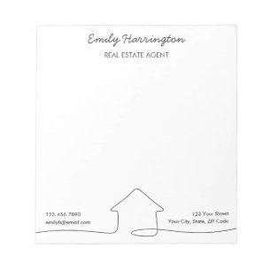 Bloc-notes de dessins au trait Agent immobilier ne