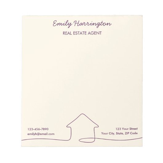 Bloc-notes de dessins au trait Agent immobilier pr (Devant)