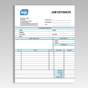 Bloc-notes de devis de travail pour entreprise ave