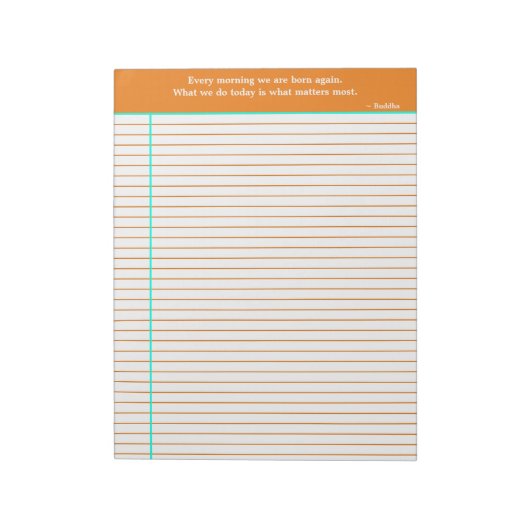 Bloc-notes de devis personnalisé, orange et aqua (Tourné)