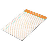Bloc-notes de devis personnalisé, orange et aqua (Incliné)