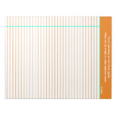Bloc-notes de devis personnalisé, orange et aqua (Devant)
