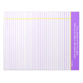 Bloc-notes de devis personnalisé, violet et jaune (Devant)