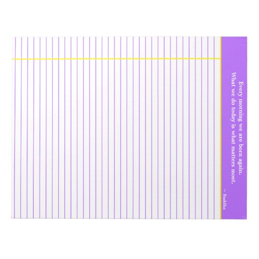 Bloc-notes de devis personnalisé, violet et jaune (Devant)