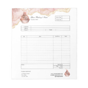 Bloc-notes de facture de formulaire de commande de