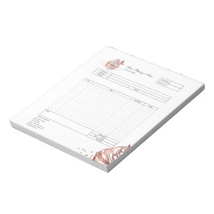 Bloc-notes de facture de formulaire de commande de