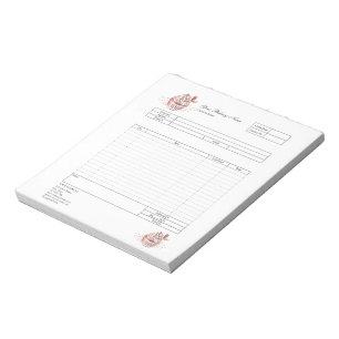 Bloc-notes de facture de formulaire de commande de
