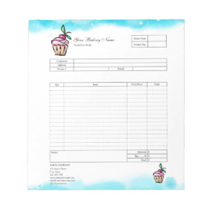Bloc-notes de facture de formulaire de commande de