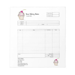 Bloc-notes de facture de formulaire de commande de