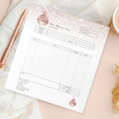 Bloc-notes de facture de formulaire de commande de