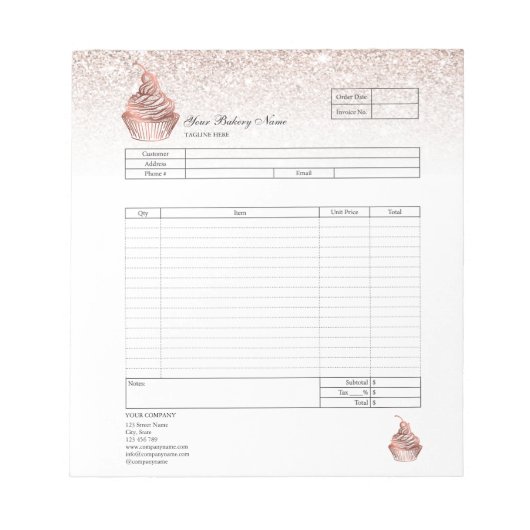 Bloc-notes de facture de formulaire de commande de (Devant)