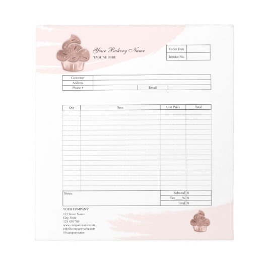 Bloc-notes de facture de formulaire de commande de (Devant)