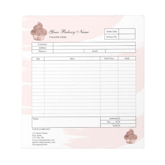 Bloc-notes de facture de formulaire de commande de (Devant)