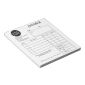 Bloc-notes de facture d'entreprise Noir & Blanc (Incliné)