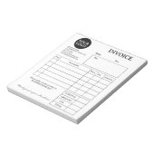 Bloc-notes de facture d'entreprise Noir & Blanc (Tourné)
