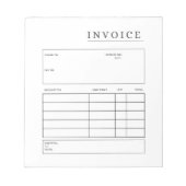 Bloc-notes de facture entièrement personnalisable (Devant)