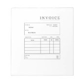 Bloc-notes de facture entièrement personnalisable (Devant)