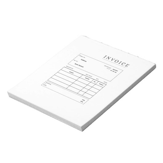 Bloc-notes de facture entièrement personnalisable (Tourné)