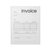 Bloc-notes de facture minimaliste (Tourné)