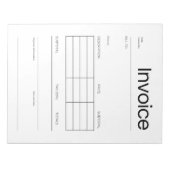 Bloc-notes de facture minimaliste (Devant)