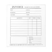 Bloc-notes de facture & reçu personnalisé (Devant)
