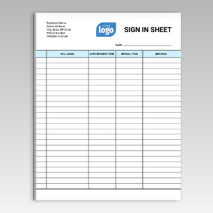 Bloc-notes de feuille de connexion client entrepri