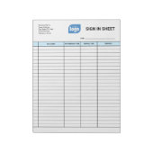 Bloc-notes de feuille de connexion client entrepri (Tourné)