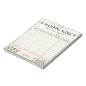 Bloc-notes de feuille de score de Mahjong personna (Tourné)