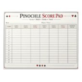 Bloc-notes de feuille de score de Pinochle (Devant)