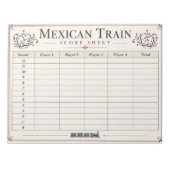Bloc-notes de feuille de score de train mexicain (Devant)
