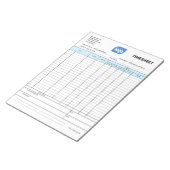 Bloc-notes de feuille de temps de l'entreprise pou (Incliné)