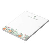 Bloc-notes de fleurs de Noël monogrammes (Tourné)