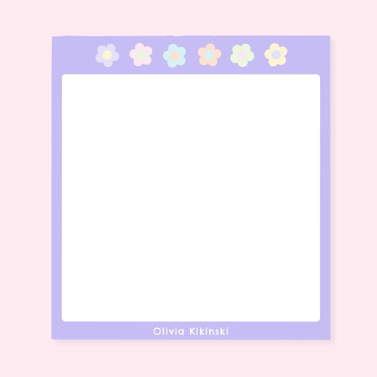 Bloc-notes de fleurs pastel pourpres non doublées