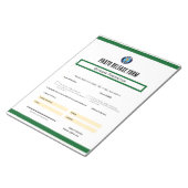 Bloc-notes de formulaire d'autorisation de publica (Incliné)