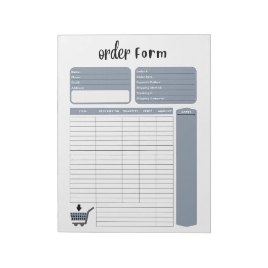 Bloc-notes de formulaire de commande (Tourné)