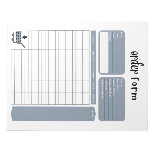 Bloc-notes de formulaire de commande (Devant)