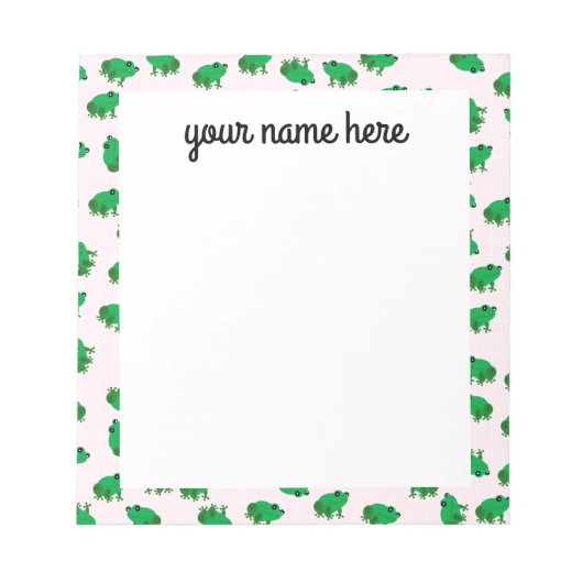 Bloc-notes de grenouilles personnalisées (Devant)