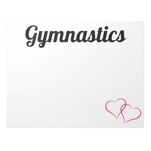 Bloc-notes de gymnastique avec cœurs (Devant)