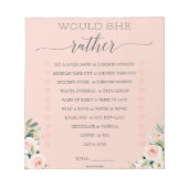 Bloc-notes de jeu 'Would She Rather' pour enterrem (Devant)