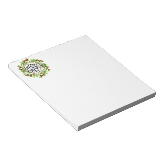 Bloc-notes de la couronne de Noël Holly (Incliné)