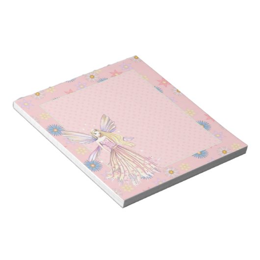 Bloc-notes de la Fée de la Fleur Rose Clair (Incliné)