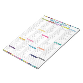 Bloc-notes de la liste d'épicerie personnalisée