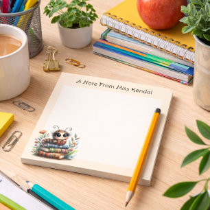 Bloc-notes de la méthode Whimsical Bookworm Peach