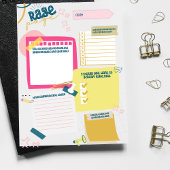 Bloc-notes de la page Rage pour le deuil et la col