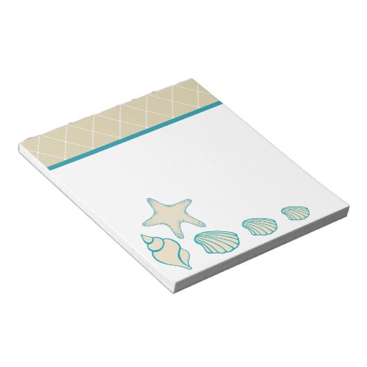 Bloc-notes de la plage aux coquillages (Incliné)