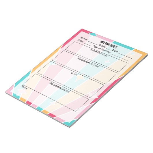 Bloc-notes de la réunion - brillant (Incliné)
