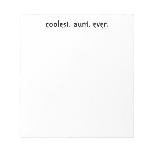 Bloc-notes de la tante la plus froide (Devant)